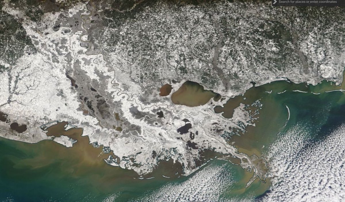 news_fuentes's tweet image. NASA has the best view of all the Louisiana sneaux ⚜️❄️

@FOX8NOLA