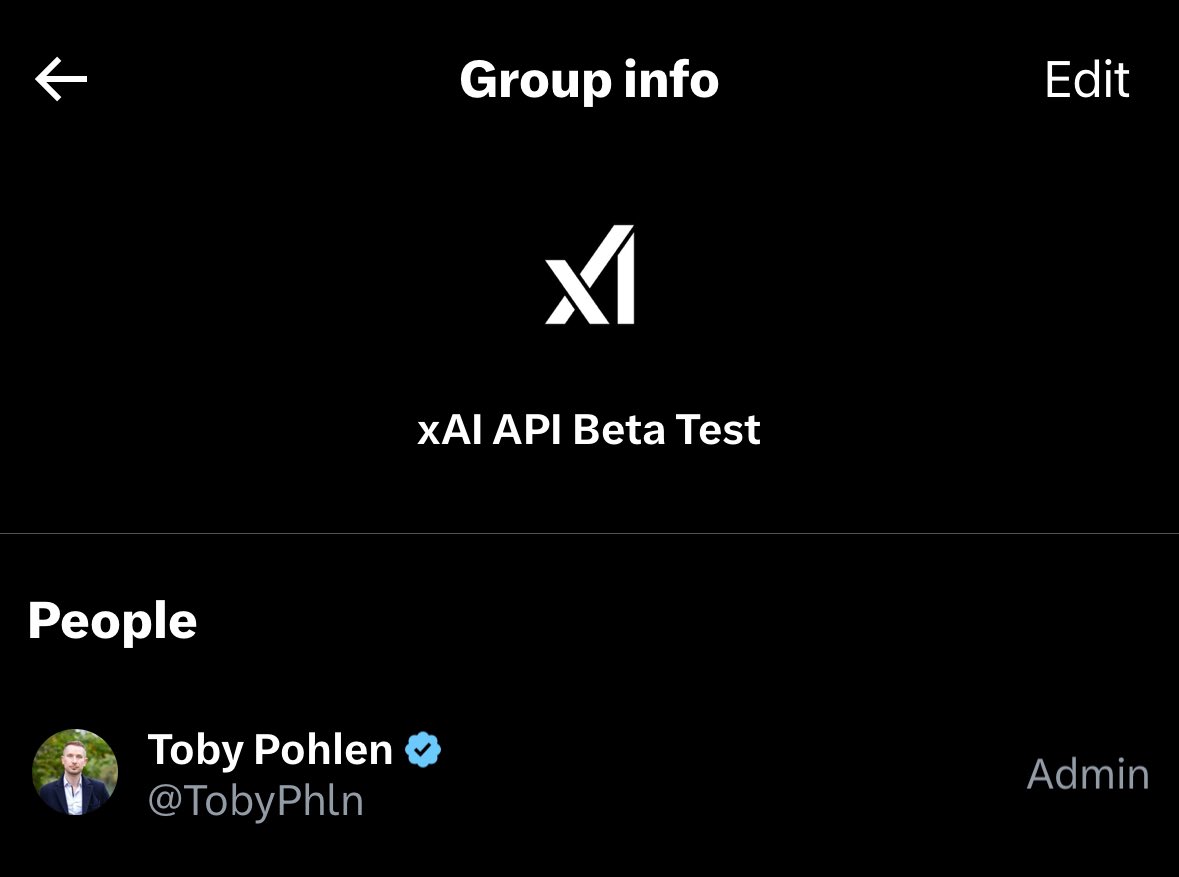 Quick shoutout to the official unofficial beta testing group from <a href="/xai/">xAI</a> 

Devs and builders experiment w feedback 👀🙏

@aliniikk <a href="/WillCybertron/">Will</a> <a href="/xanares/"></a> <a href="/alexdoda/"></a> <a href="/Depthperpixel/">Lee Higgins</a> <a href="/milichab/">Andrew Milich</a> <a href="/johnbuilds/">John Shahawy</a> <a href="/yar_vol/">floating point</a> <a href="/hyericlee/">Eric Lee</a> <a href="/erdaltoprak/"></a> <a href="/levelsio/">@levelsio</a> <a href="/johnrushx/">John Rush</a> 

Thanks <a href="/TobyPhln/">Toby Pohlen</a>
