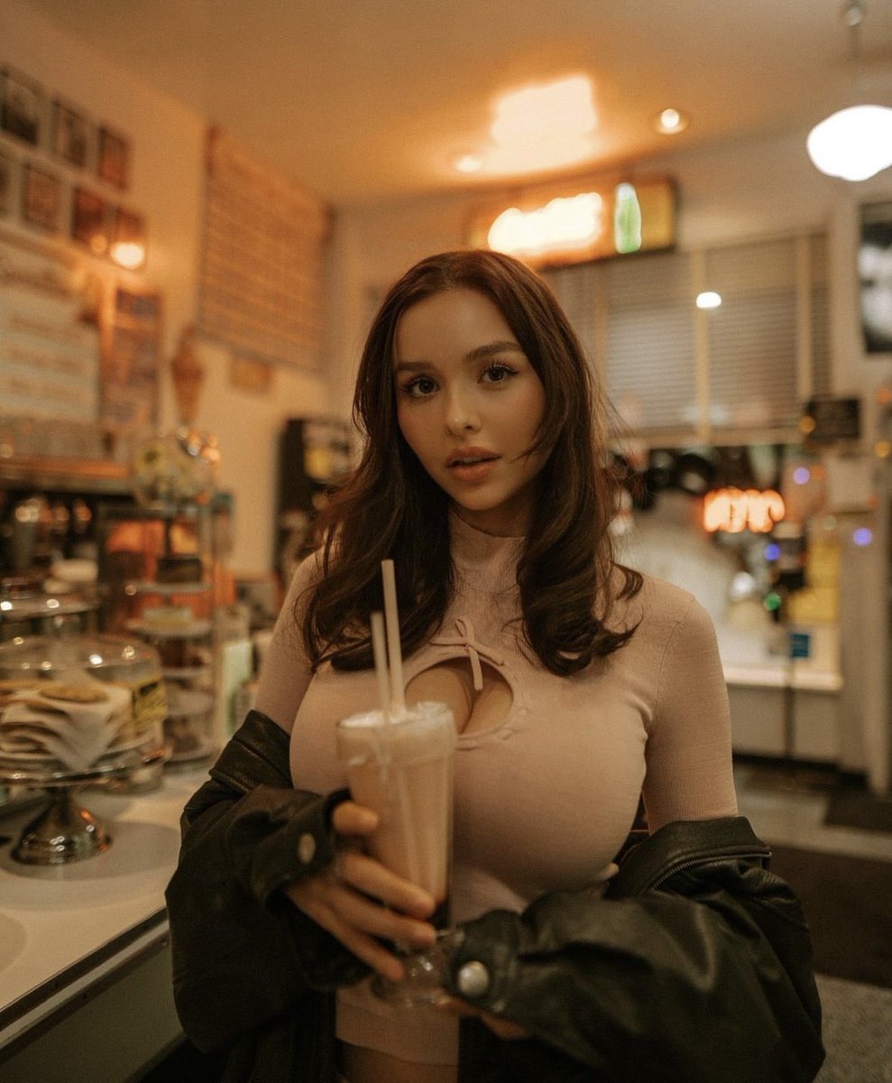 Milkshakes with her favorite person.