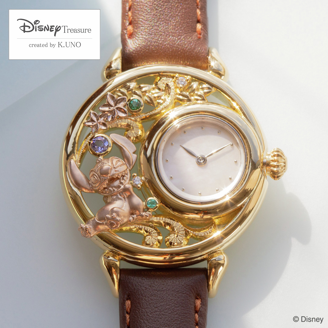 スティッチ」が大好きな奥さまへ贈ったオーダーメイド時計。 新婚旅行