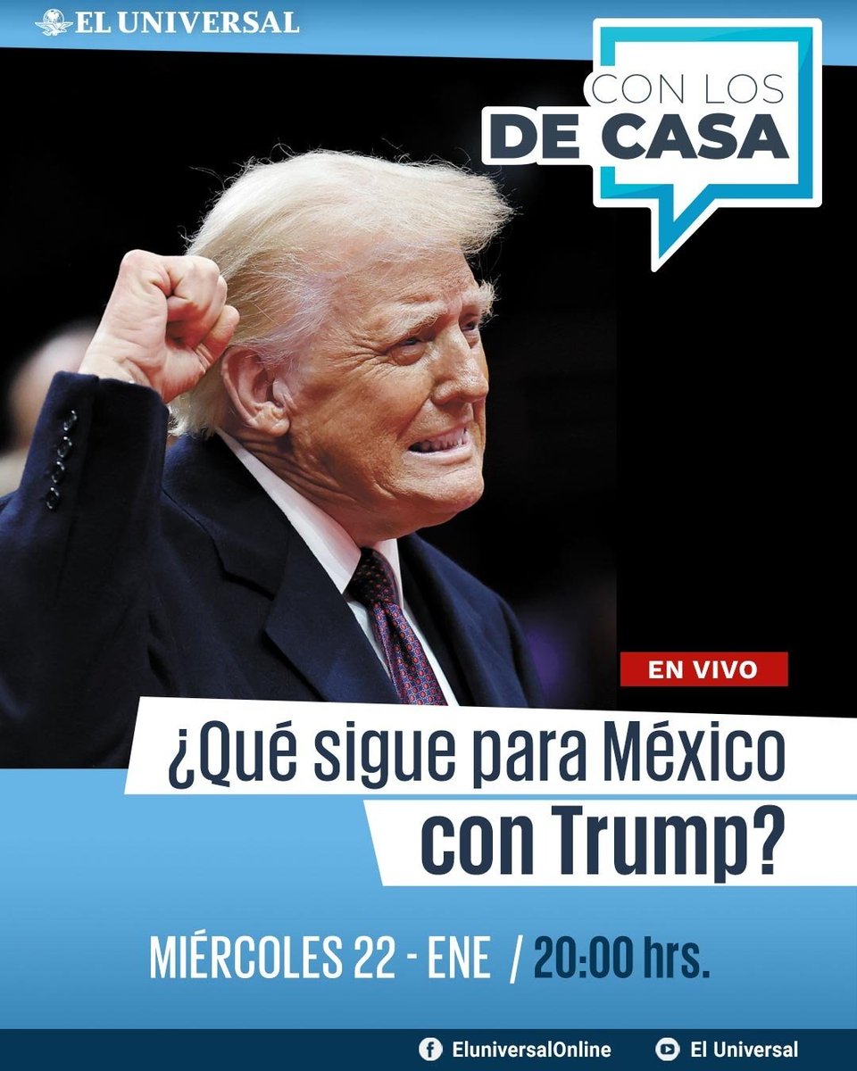 🔴¡EN VIVO #ConLosDeCasa!🔴

▶️ El Director General Editorial, <a href="/apontedavid/">David Aponte</a>, junto a nuestra editora de la sección Mundo, <a href="/adalug/">guadalupe galvan</a>, conversarán con la embajadora eminente <a href="/Martha_Barcena/">Martha Bárcena</a>, sobre los riesgos que corre México ante el regreso de Donald Trump a la Casa Blanca 
👉