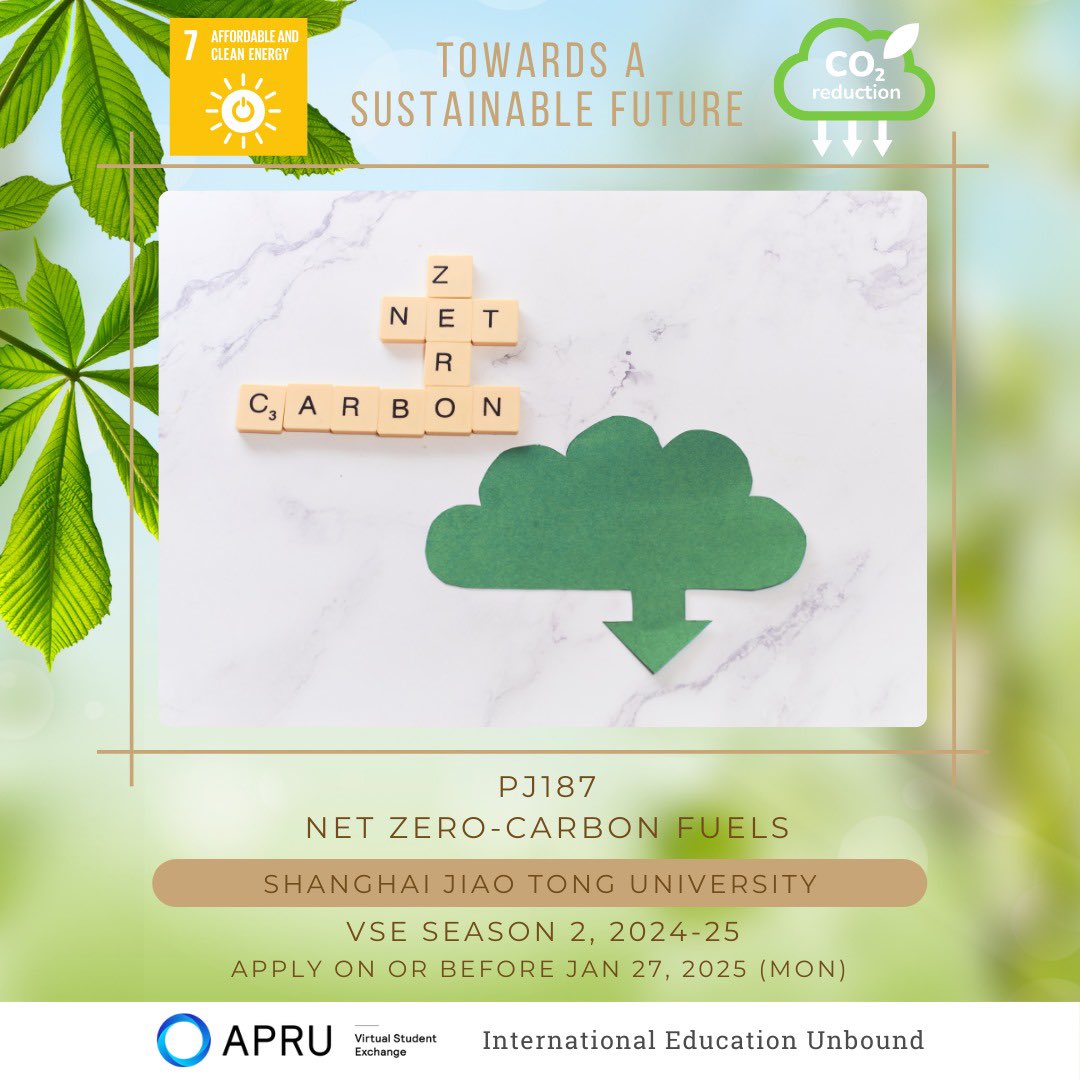 APRU Virtual Student Exchange Program (VSE) (@apruvse) on Twitter photo Be part of the global #SGD7 movement to combat climate change! ๐ Learn from <a href="/sjtu1896/">Shanghai Jiao Tong University</a> in #APRU_VSE S2, 2024-25 to explore solutions for the energy sector's transition from fossil fuels to sustainable alternatives. โกโฝโป๏ธ
More at vse.apru.org/sjtu-s22425
<a href="/apru1997/">APRU</a> #APRU #VSE Be part of the global #SGD7 movement to combat climate change! ๐ Learn from <a href="/sjtu1896/">Shanghai Jiao Tong University</a> in #APRU_VSE S2, 2024-25 to explore solutions for the energy sector's transition from fossil fuels to sustainable alternatives. โกโฝโป๏ธ
More at vse.apru.org/sjtu-s22425
<a href="/apru1997/">APRU</a> #APRU #VSE