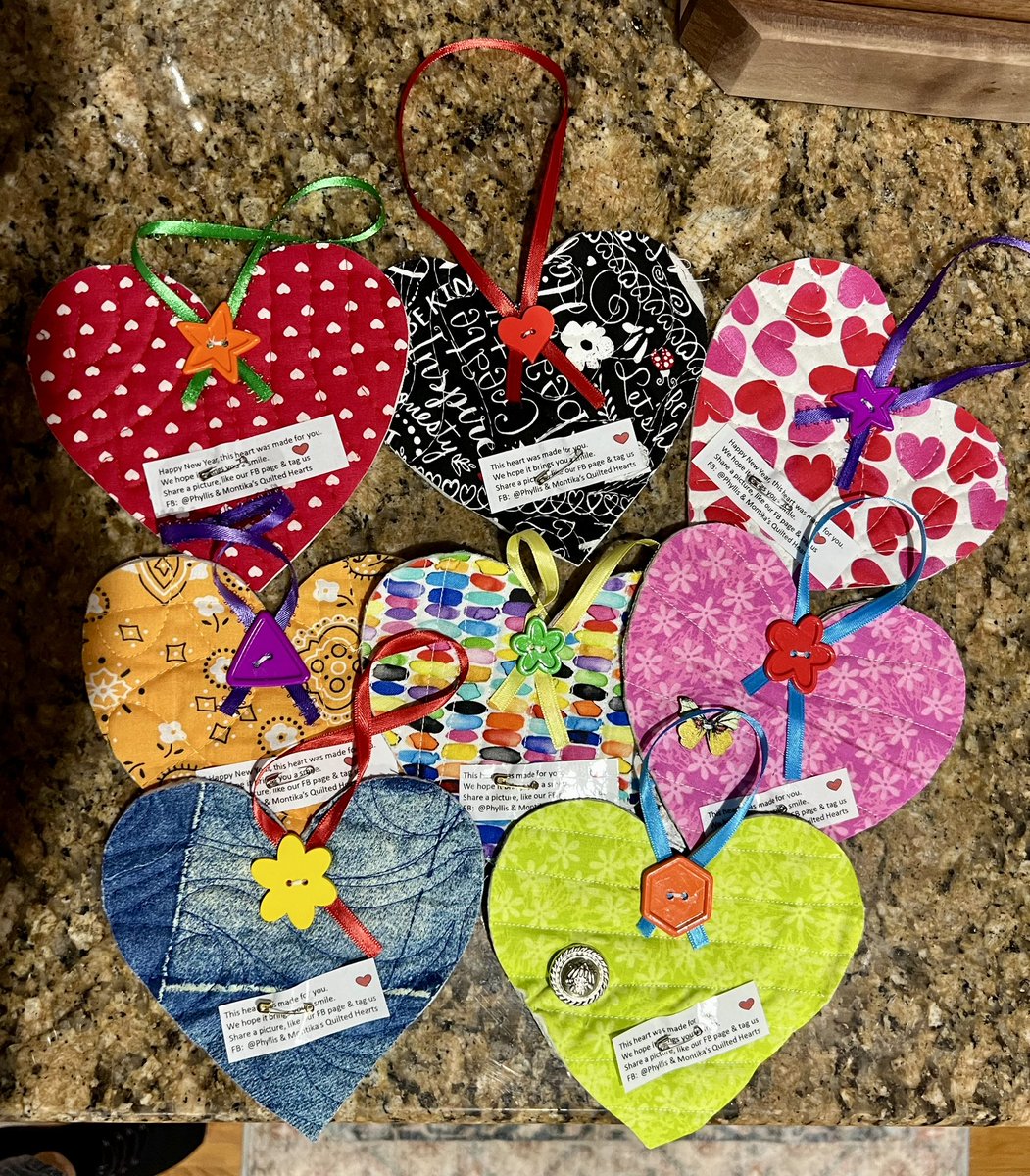 ChiefPhyllisAnn's tweet photo. Bringing smiles one quilted heart at a time. I leave these hearts that I make in my travels and community.  I started this act April 2024 w/ a quilter friend and together we’ve left over 600 hearts. https://t.co/42Aqr03dpi