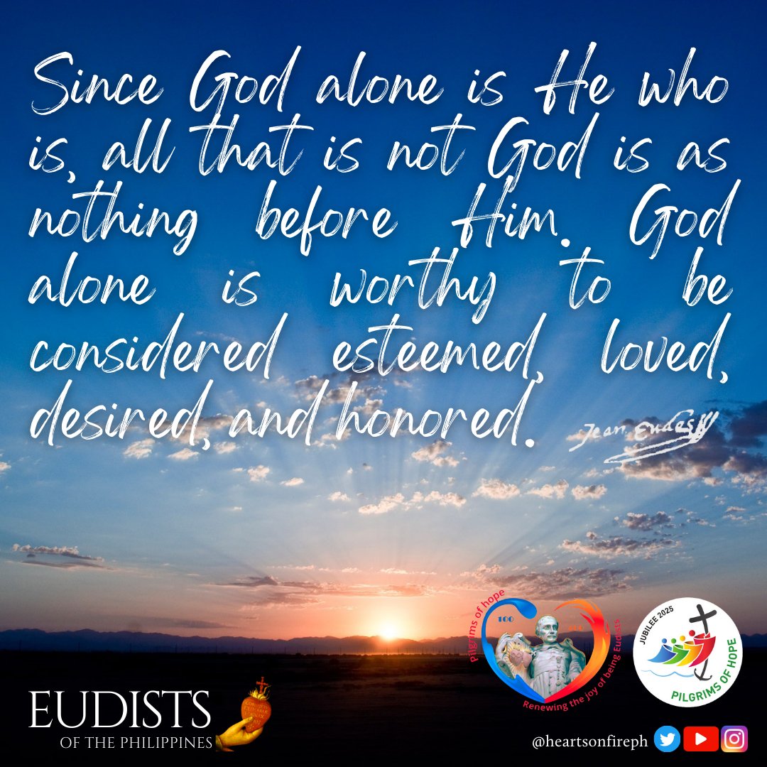 heartsonfireph's tweet photo. "God put us in the world to know, to love, and to serve him, and so to come to paradise." CCC# 1721

#stjeaneudes #stjohneudes #SanJuanEudes
#CJM #eudists #eudistes #Eudistas
#saintquotes #SaintlyQuote #SaintsOfToday https://t.co/yKqrMNwkjN