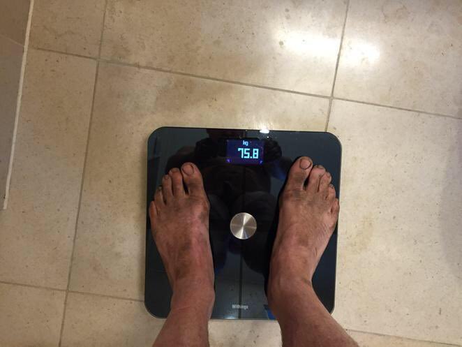 Guys proud to say I have finally hit my weight goal from countless hours of cardio with my wife Belma
