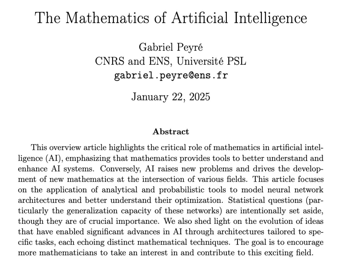 hamptonism's tweet image. The Mathematics of Artificial Intelligence: