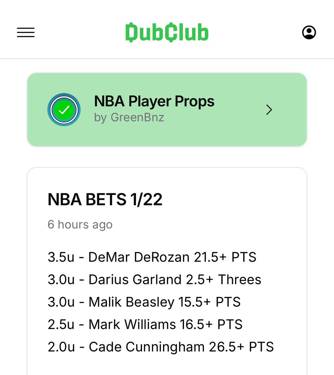 GreenBnz's tweet photo. NBA BETS 🏀 RECAP 

+17.5 Units (5-0)

BRING OUT THE BROOMS!!!
🧹🧹🧹🧹🧹

✅ 6.5u - Malik Beasley 15.5+ PTS
✅ 2.5u - Mark Williams 16.5+ PTS
✅ 2.0u - Cade Cunningham 26.5+ PTS
✅ 3.0u - Darius Garland 2.5+ Threes
✅ 3.5u - DeMar DeRozan 21.5+ PTS

5-0 on player props tonight!!!