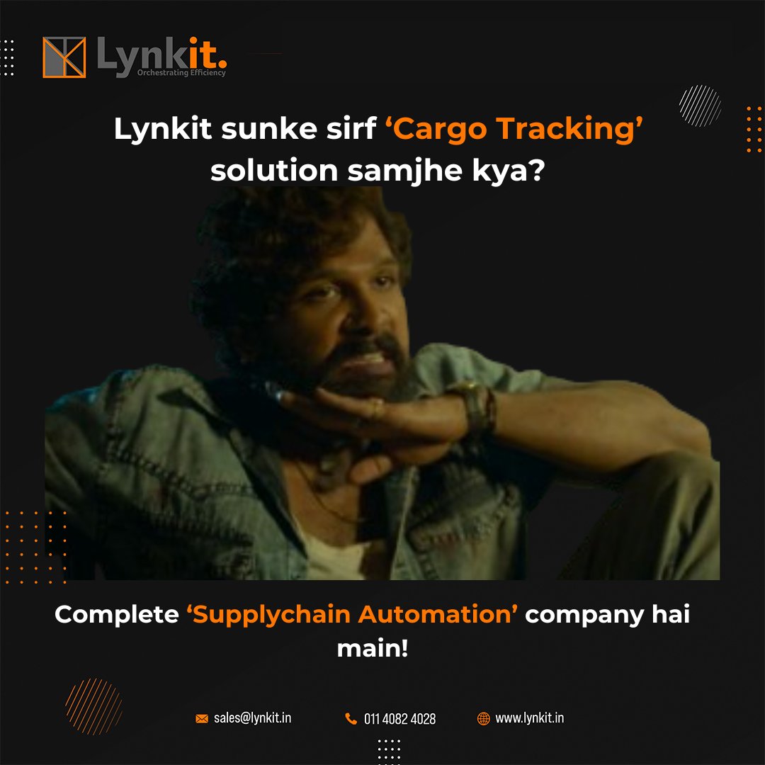 LynkitIndia's tweet image. Lynkit&apos;s got the swagger of Pushpa, and we mean business! #Cargotracking? Sure, we do that. But that&apos;s just the trailer.

The full movie? 
Complete #supplychain #automation! We&apos;ve got innovative solutions to make your supply chain smoother than Pushpa&apos;s one-liners.

 #Lynkit #wms