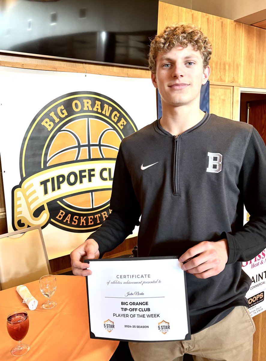 Congratulations to ⁦<a href="/justin1nordin/">Justin Nordin</a>⁩ for being selected the Big Orange Tip Off Club Player of the Week! 
⁦<a href="/5StarPreps/">5Star Preps</a>⁩ #ADawgsLife