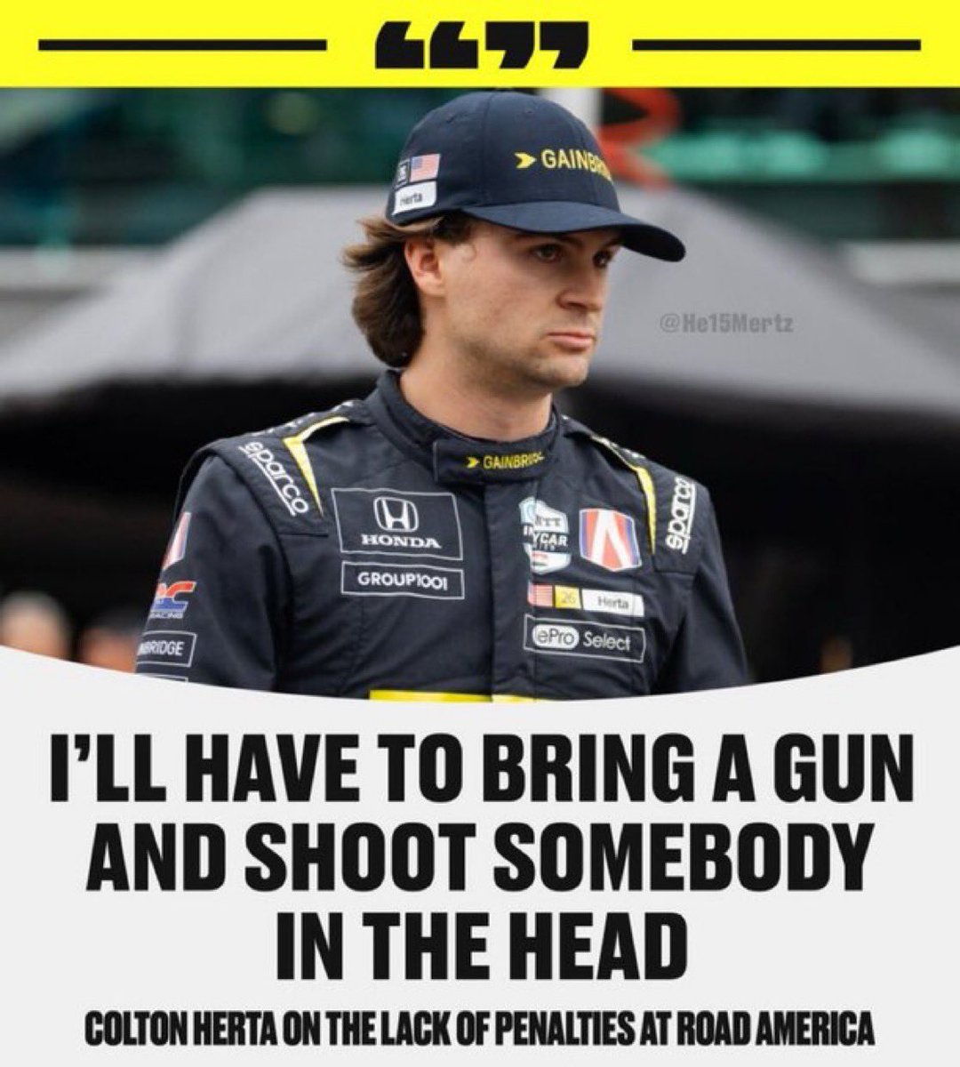 hattrickhailey's tweet photo. f1: you cannot say fuck or you owe us a bajillion dollars and are banned from racing for two million years. 

indycar: https://t.co/pjxni9ZoBs