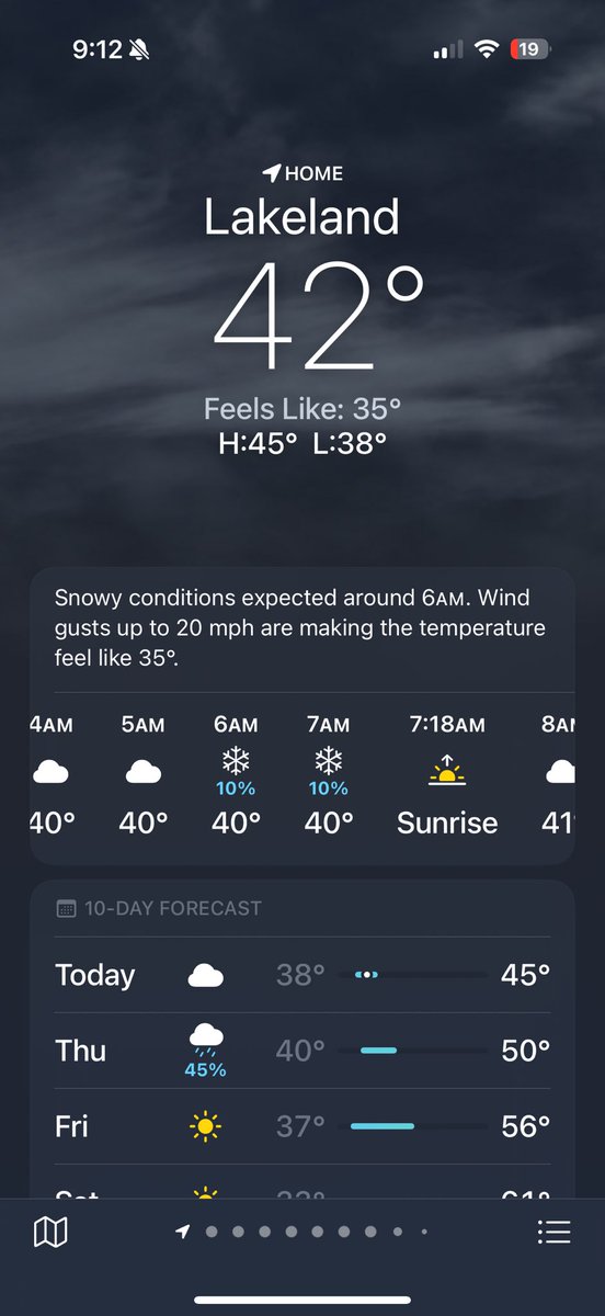 loganbrown0805's tweet photo. @PaulFox13 central Florida looking like a little projected snow fall tomorrow morning? https://t.co/0HmFu7fTVo