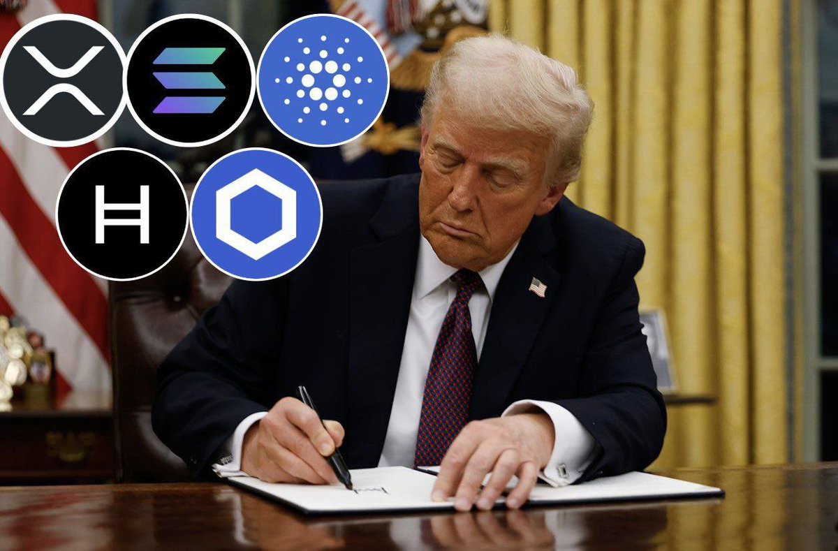 🚨RUMORS: Donald Trump plans to establish an altcoin strategic reserve that holds American cryptocurrencies such as $XRP, $SOL, $ADA, $HBAR, and $LINK.