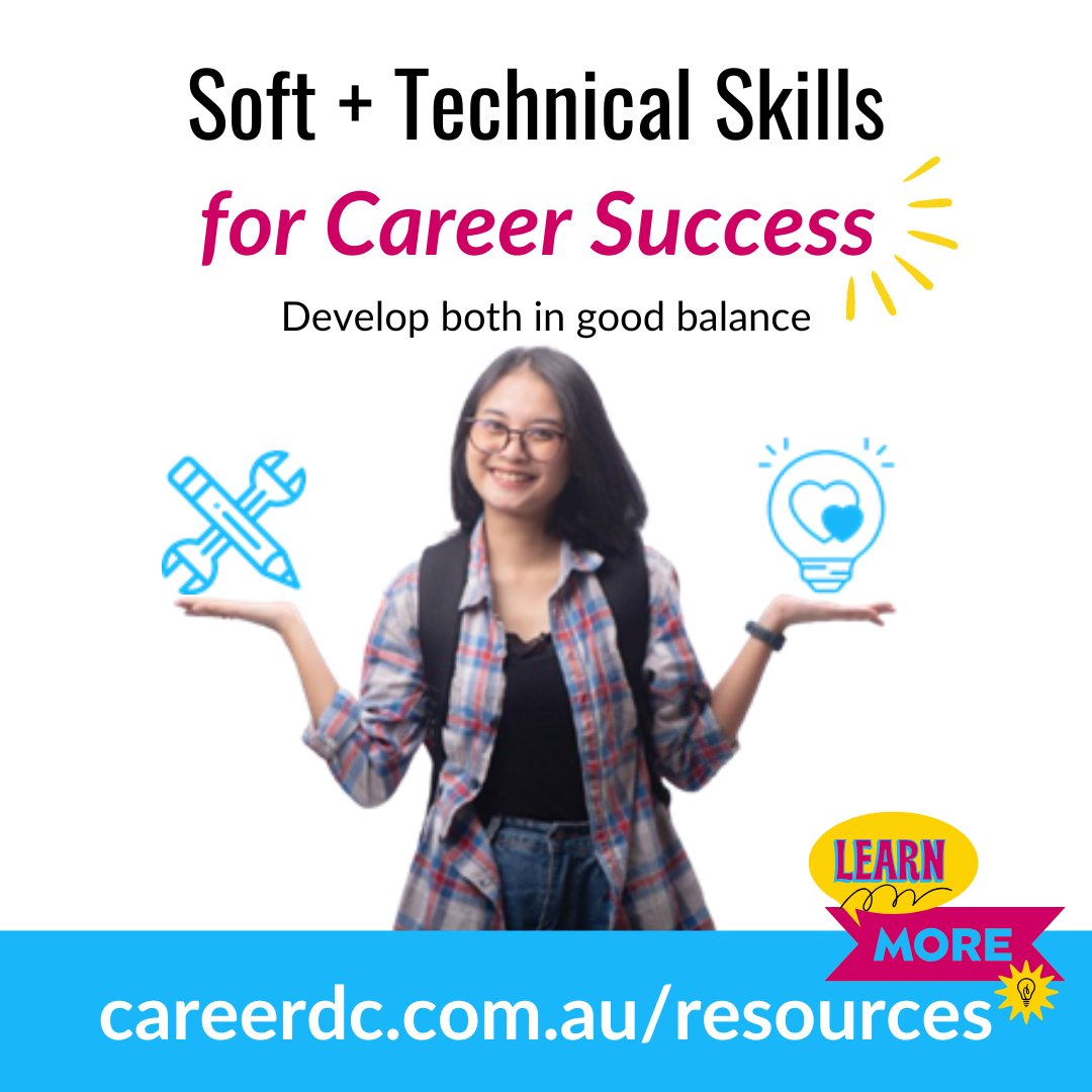 careerdc's tweet image. Students - be sure to practice and balance your technical and soft skills for future career success. The former gets you noticed, the latter makes you thrive. Get tips: bit.ly/40z0gdQ 

#careerd #studentsuccess #studentips #studentlife #internationalstudents