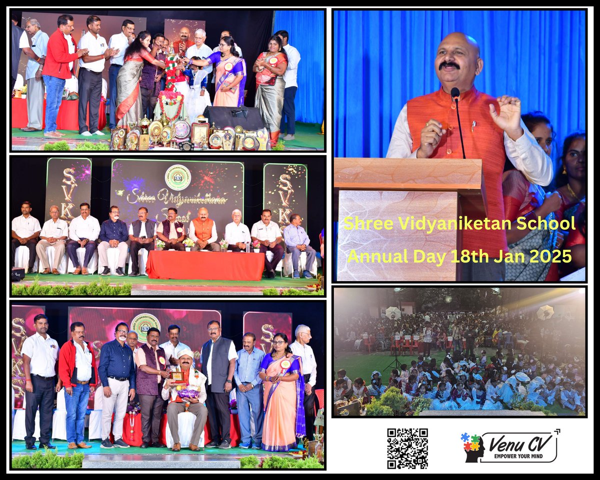 author_venucv's tweet photo. I had the honor of being the Chief Guest for the Annual Day celebrations at Shree Vidyaniketan School. πβ¨
π My gratitude to Mr. Manjunath, the Principal, and Miss Vedavathi for their warm welcome.
#venucv #author #mindcoach #productivitycoach #MemoryTrainer #EmpoweringMinds https://t.co/AEptAbGZDO