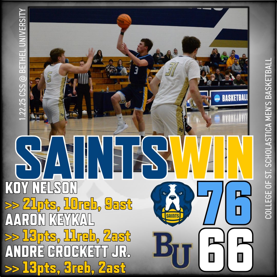 Your Saints get a big road win at Bethel University! #ExpectTheUnexpected