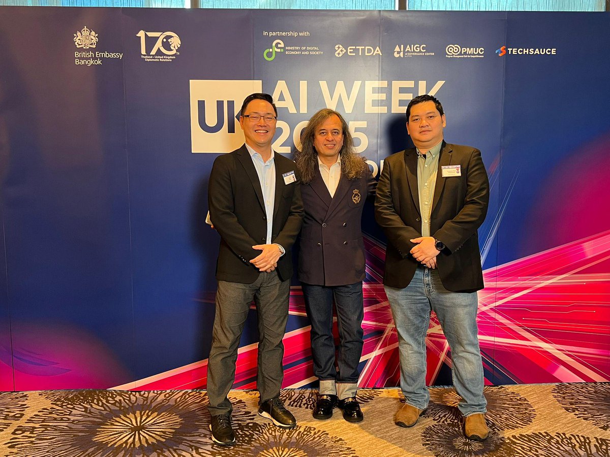 GorillaTechGrp's tweet photo. 🌐✨ UK-Thailand AI Week 2025 ✨🌐

We're thrilled to have been part of UK-Thailand AI Week 2025, an inspiring event that brought together AI leaders, policymakers, and organizations in Thailand and beyond to explore how AI can revolutionize industries and drive sustainable growth 💡.

Our CEO & Chairman, Jay Chandan, proudly joined a thought-provoking panel 🎤 on "Commercializing AI Internationally - Sharing Experiences and Best Practices." This engaging discussion covered the value of international cooperation in AI and gave actionable advice to companies wanting to enter the UK and Thailand 🌎.

Beyond the panel, Jay had the opportunity to engage with industry leaders, innovators, and key stakeholders driving the future of AI in Thailand. These meaningful conversations are paving the way for an exciting future and advancements in AI innovation.

#GorillaTechnology #GRRR $GRRR #UKThailandAIWeek2025 #AIInnovation #GlobalCollaboration #Leadership #Sustainability #FutureOfAI