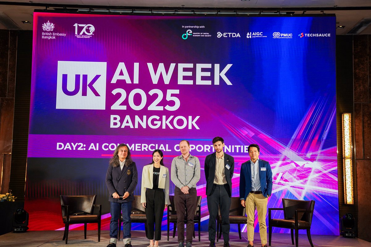 GorillaTechGrp's tweet photo. 🌐✨ UK-Thailand AI Week 2025 ✨🌐

We're thrilled to have been part of UK-Thailand AI Week 2025, an inspiring event that brought together AI leaders, policymakers, and organizations in Thailand and beyond to explore how AI can revolutionize industries and drive sustainable growth 💡.

Our CEO & Chairman, Jay Chandan, proudly joined a thought-provoking panel 🎤 on "Commercializing AI Internationally - Sharing Experiences and Best Practices." This engaging discussion covered the value of international cooperation in AI and gave actionable advice to companies wanting to enter the UK and Thailand 🌎.

Beyond the panel, Jay had the opportunity to engage with industry leaders, innovators, and key stakeholders driving the future of AI in Thailand. These meaningful conversations are paving the way for an exciting future and advancements in AI innovation.

#GorillaTechnology #GRRR $GRRR #UKThailandAIWeek2025 #AIInnovation #GlobalCollaboration #Leadership #Sustainability #FutureOfAI