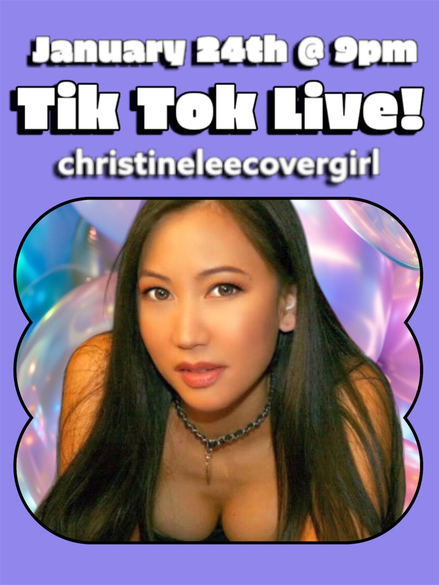 ChristineGLee's tweet photo. Watch me live on Tik Tok @ christineleecovergirl https://t.co/3KQm0K5SeQ