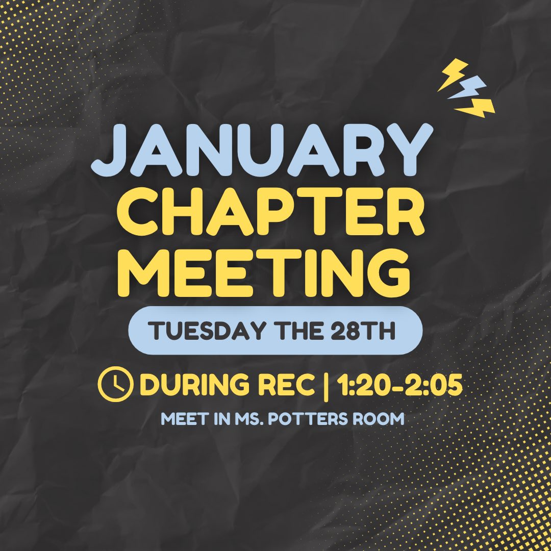 Join us for the January meeting during huddle on Tuesday the 28th from 1:20 to 2:05. Don't miss out!