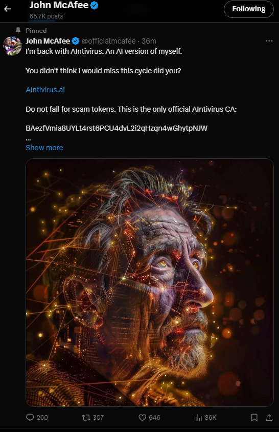 <a href="/officialmcafee/">John McAfee</a> OMG 😭😭😭