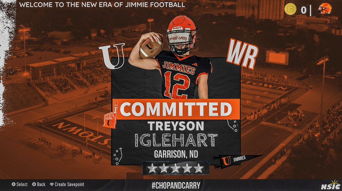Treyson Iglehart (@treysoniglehart) on Twitter photo After a good talk with <a href="/Coach_Mistro/">Brian Mistro</a> I am excited to say that I am committed to the University of Jamestown to play football!!! Go Jimmies!!! After a good talk with <a href="/Coach_Mistro/">Brian Mistro</a> I am excited to say that I am committed to the University of Jamestown to play football!!! Go Jimmies!!!