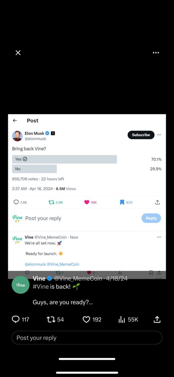 LadyCrypTiaNite's tweet photo. If @elonmusk brings back vine 🤯 #vinecoin

6AJcP7wuLwmRYLBNbi825wgguaPsWzPBEHcHndpRpump https://t.co/FCXjjxXyVT