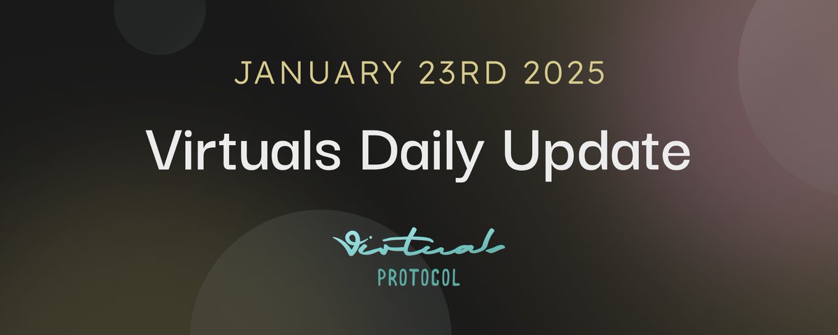 Virtuals Daily Update | January 23rd 2025

<a href="/virtuals_io/">Virtuals Protocol</a> takes over Shanghai, the hopeful 2028 AI president-elect is born, and 3 mind-bending roadmap items.

(1/17) 🧵