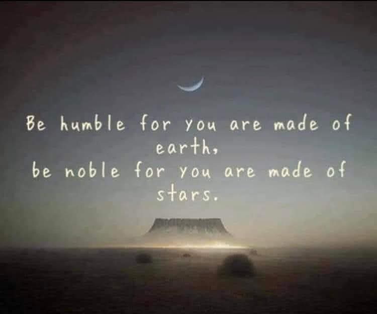 f845f460b9fa4f4's tweet photo. Seja humilde, pois você 
é feito de terra; 
seja nobre, pois você 
é feito de estrelas. https://t.co/NjN8S2YHwz