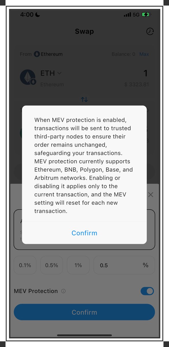 FxWallet's tweet photo. FxWallet V2.17.15 key feature 2⃣:
🎉 Now you can enhance transaction security with the new MEV mode in our Swap feature. 🚀
✨ Update your app to explore the upgrade!
#FxWallet #CryptoSecurity #MEVMode https://t.co/KTwTZw0S6t