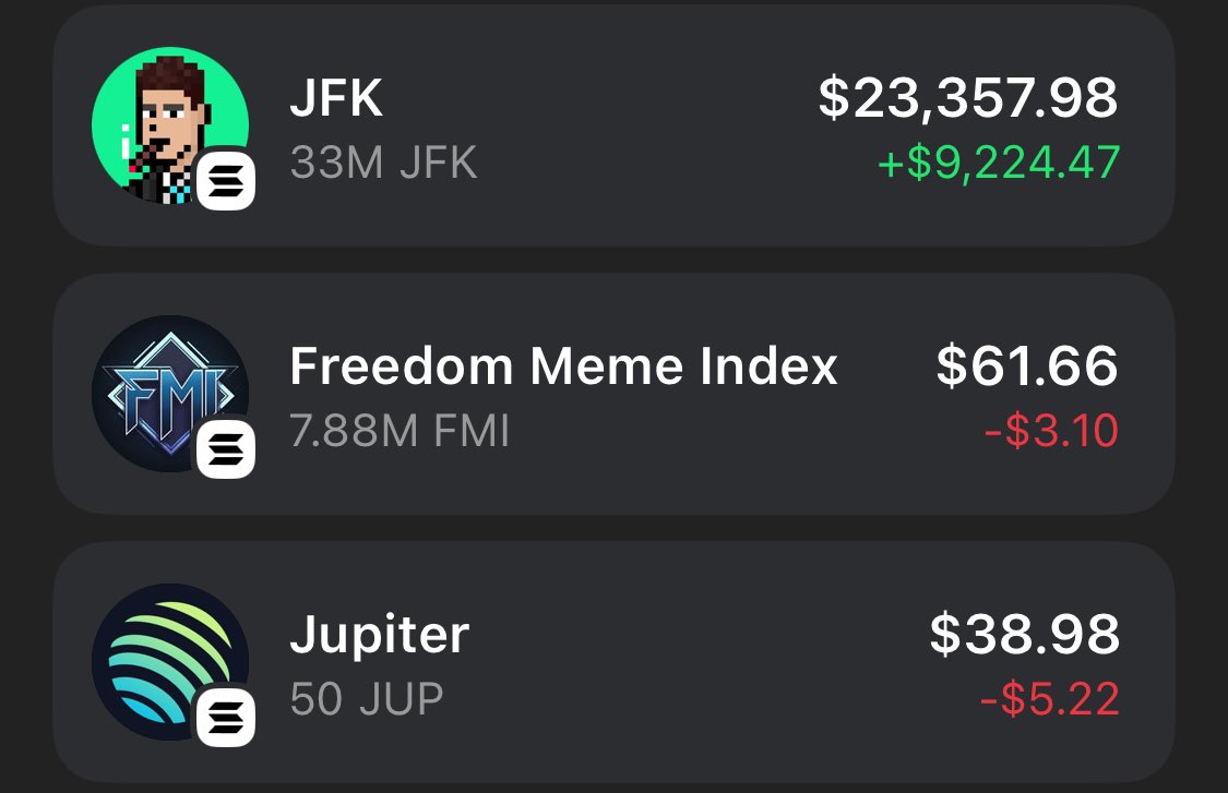 Solana Green Squares now holds over 23k worth of $JFK in the wallet

Mint them today for .06 $SOL

stake 🟩 for $JFK

14F195
