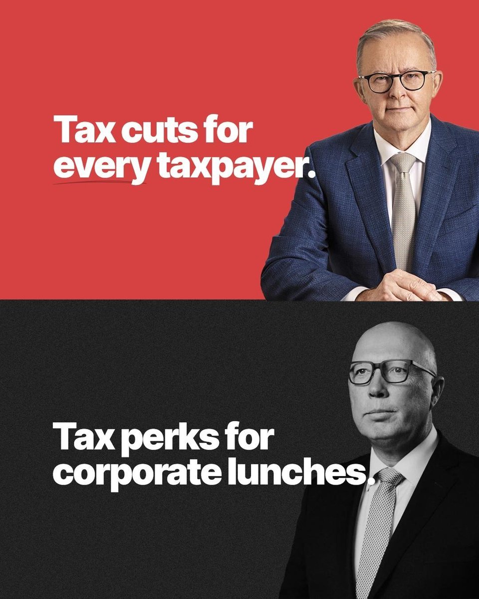 JEChalmers's tweet photo. The choice at the next election is really clear.
Labor is all about getting wages growing for workers, giving them bigger tax cuts and cost of living help for families.
The Liberals are all about taxpayer funded long lunches and golf days.
#auspol #ausecon https://t.co/X4K5US6EE9