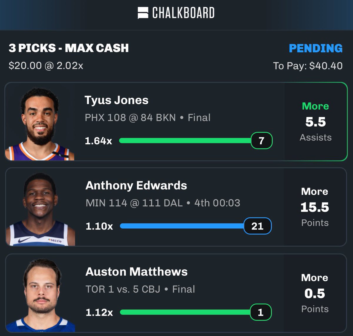 Cash The Anthony Edwards Slip✅

#GamblingTwitter #PrizePicks #PlayerProps #DFS #Gambling #Fliff #Sleeper #SleeperPicks #NFL #MLB #NHL #NBA