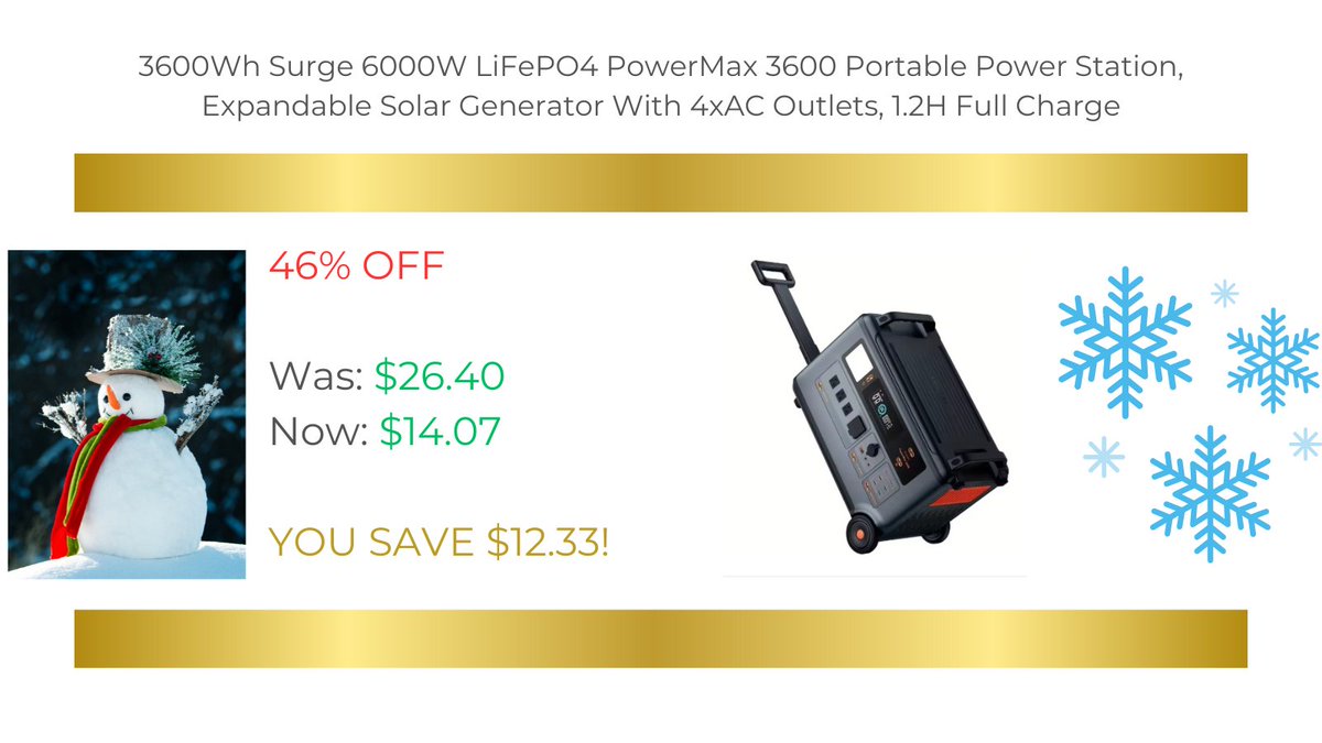 JonArauzo's tweet image. Click here:

s.click.aliexpress.com/e/_oBrkgpj

#solargenerator #powerstation #battery #handle #wheels #product #discount #aliexpress #shopping #shopnow #buynow