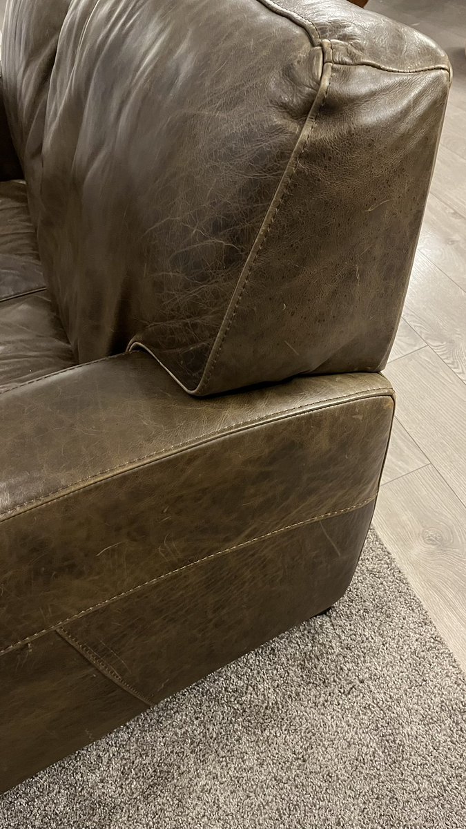 brhees's tweet photo. Couches from @RCWilley look totally fine on the outside, but found they (BOTH!) had a huge crack in the back support after they started squeaking. Just barely a year old (now out of warranty) and @RCWilley says they cover nothing (even though we bought an extended warranty!) https://t.co/y9681yNFzR