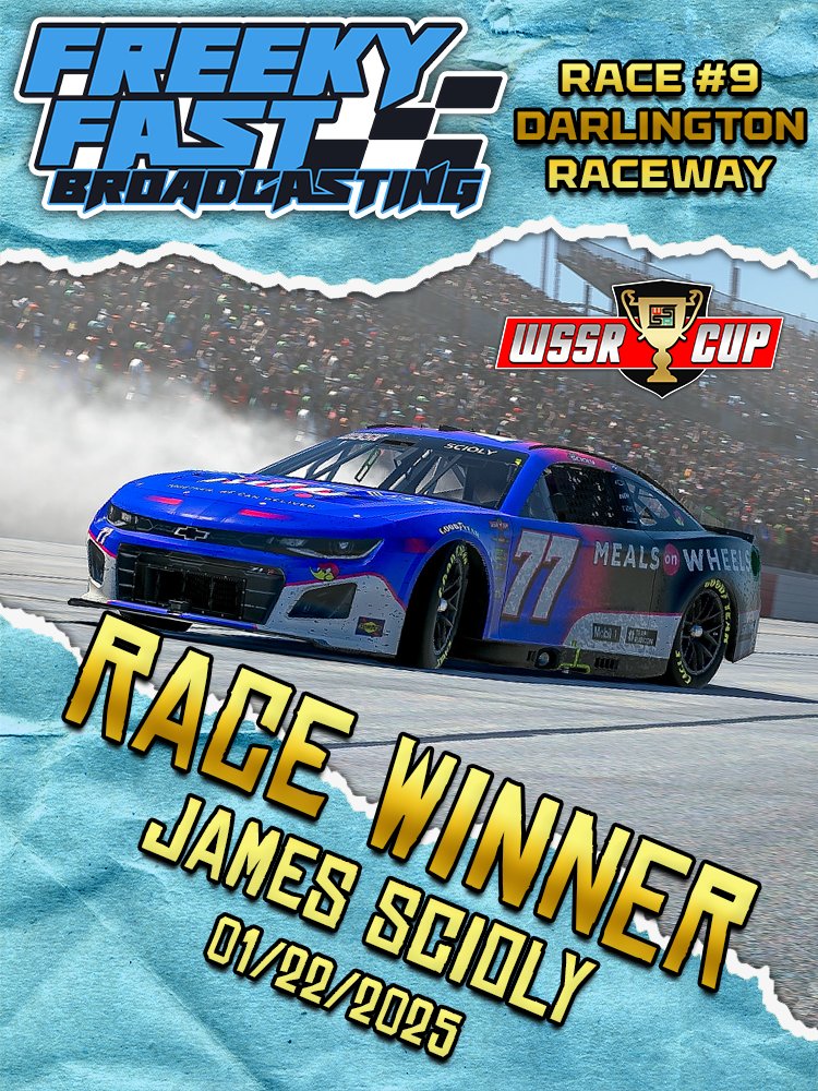 FreekyFast's tweet image. HE&apos;S BACKN INTO VICTORY LANE!

James Scioly stayed out of trouble, and he WINS at Darlington Raceway!

#iRacing | #FreekyFast