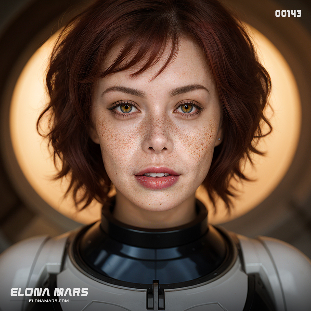 Elona Mars stood in the shadow of the Stellar Trade Authority Headquarters, her white and black protective suit blending seamlessly with the sleek architecture of the bustling hub. Despite her soft, freckled face and disarming smile, Elona was far more than she appeared. Beneath