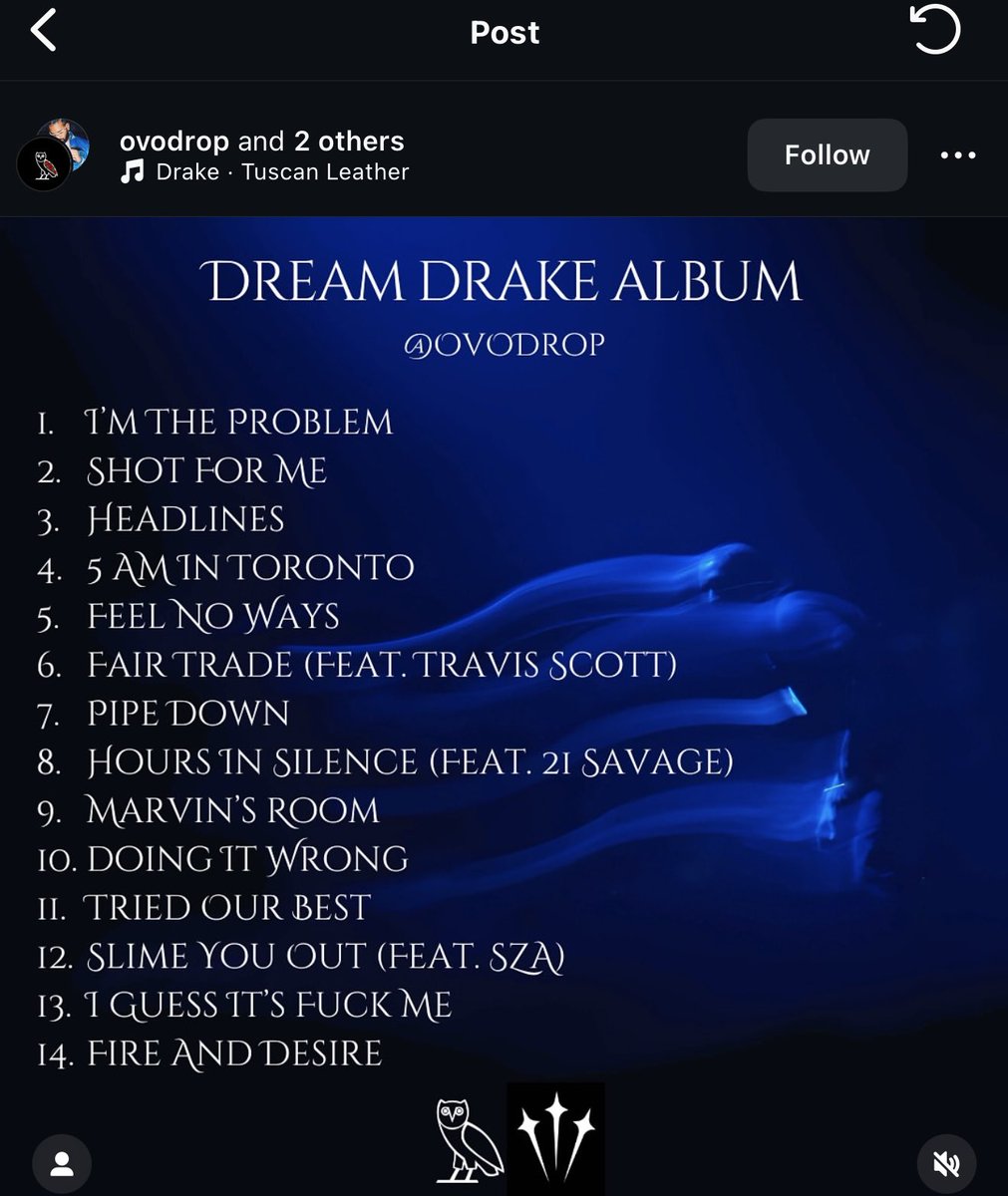 chriiswavy's tweet photo. Some fans on IG made their dream Drake albums complied with songs that have been released, what would be yours 👀 https://t.co/obOLEf3q4M