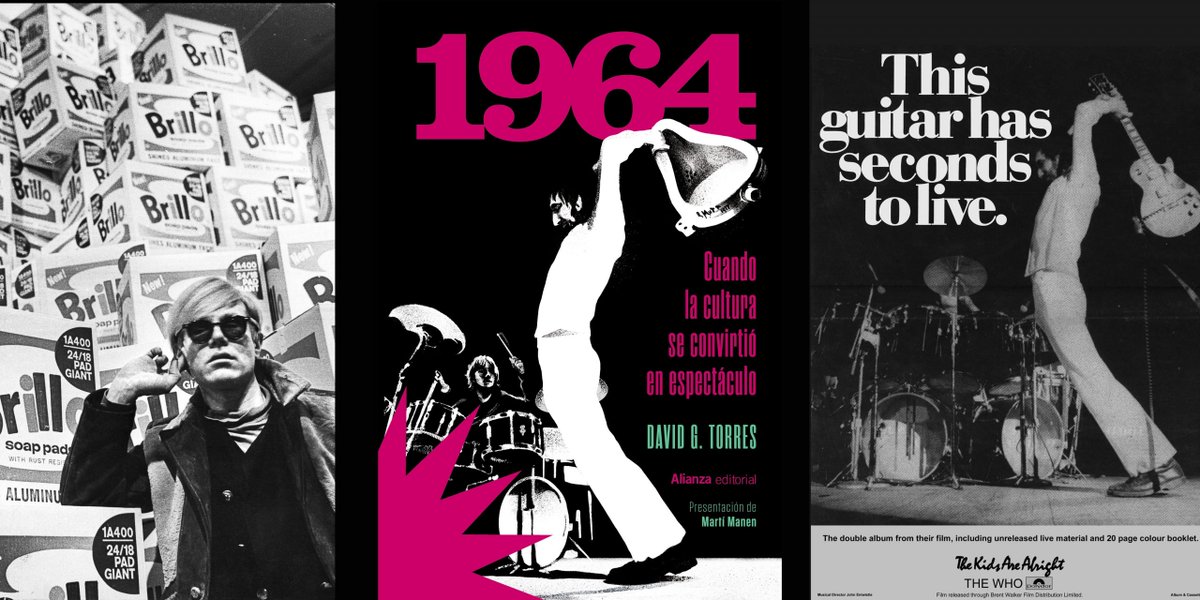 En <a href="/alianza_ed/">Alianza Editorial</a> DAVID G. TORRES saca "1964. Cuando la cultura se convirtió en espectáculo". Aunque en portada esté Pete Townshend, no es exactamente un libro musical. Estudia la interfaz entre la música pop y el mundo del arte: Warhol, Rauschenberg, Duchamp revistaliterariaelgatonegro.com/david-g-torres…