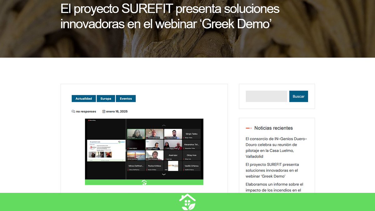 Surefit_Project's tweet photo. We’re thrilled to share that the Greek Demo Webinar has been highlighted on Cultura y Patrimonio Fundación! 🎉

✨The article, titled “El proyecto SUREFIT presenta soluciones innovadoras en el webinar ‘Greek Demo’”. 

📖 Read more: https://t.co/150U2b9fdu https://t.co/Vk5Y71EesD