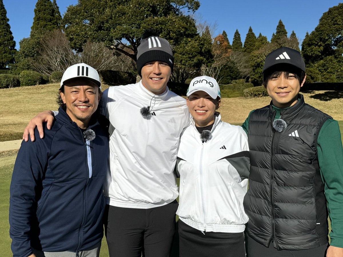TimonD_Maeda's tweet photo. ヌートバー選手と渋野日向子選手と3人でゴルフをする仕事をしました。 https://t.co/rAbQrX9yuE
