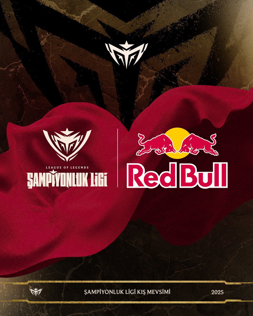 LoLespor's tweet photo. Oyunu kazandıran enerji!⚡Red Bull, 2025 Şampiyonluk Ligi sponsoru olarak ligimizi kanatlandırma geliyor! 🪽 https://t.co/BZ5cKizV9t