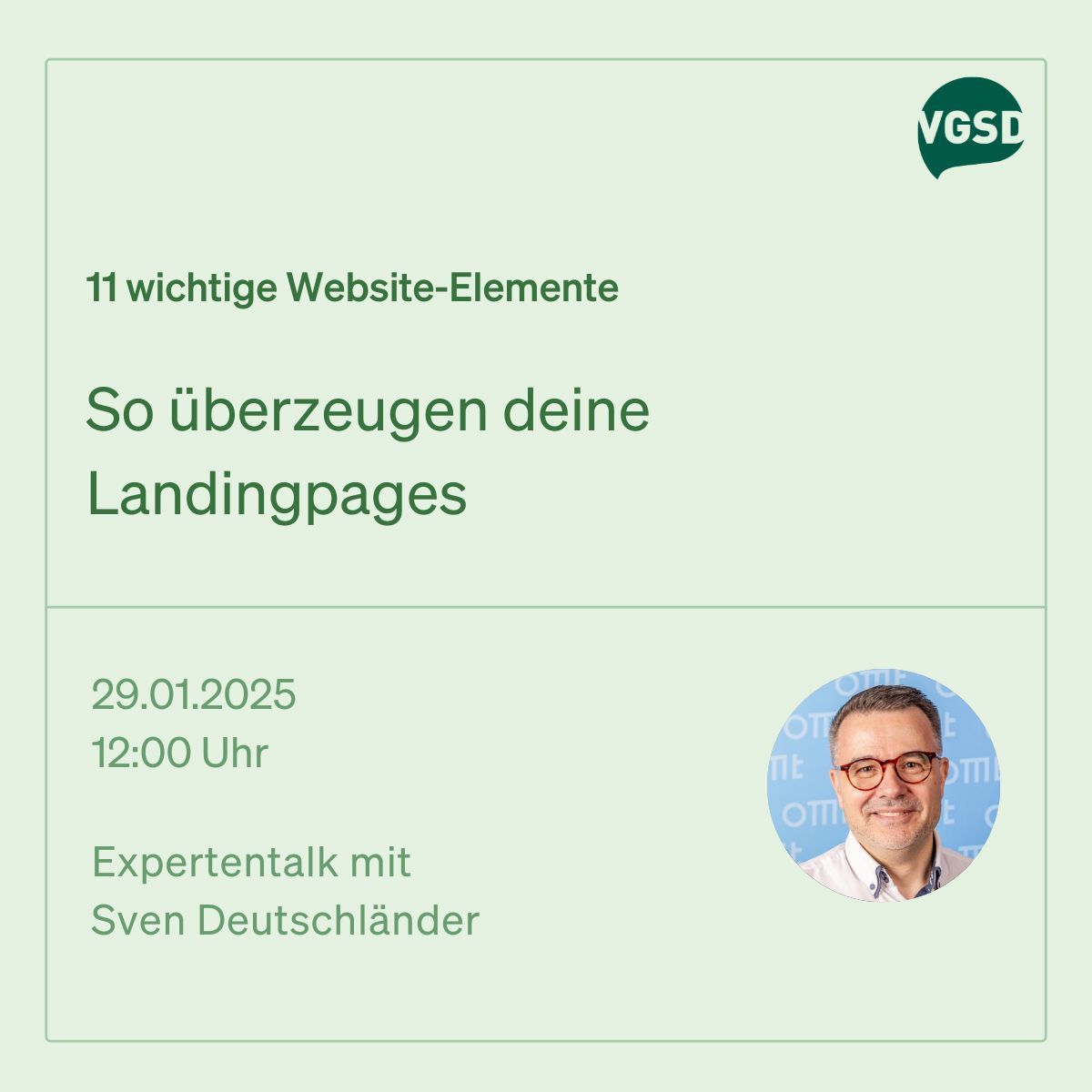 11 wichtige Website-Elemente: So überzeugen deine Landingpages! 

Als Vereinsmitglied kannst dich unter folgendem Link noch kostenlos anmelden: buff.ly/42optKg.