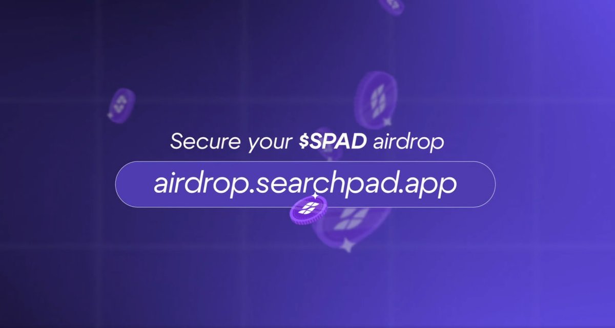 New Airdrop: SearchPad
Reward: Point &amp; Token
Distribution date: After TGE

🔗Airdrop Link: airdrop.searchpad.app

-Submit your SOL wallet address
-Complete All tasks of the airdrop
-Connect your social to become eligible
