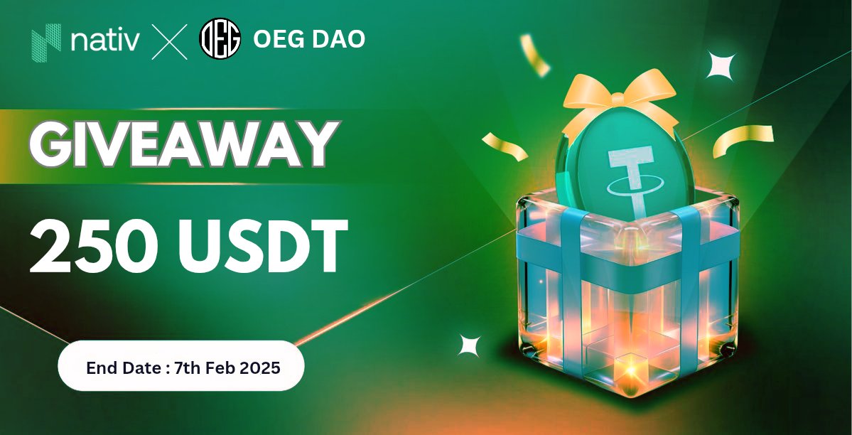 🪂🪂 Nativ x OEG DAO Massive Campaign #Airdrop ✨✨

🏆 Prize Pool »» $250 $USDT 
     (50 Winners $5 Each)

✅ Follow <a href="/Nativ_Biz/">Nativ</a> &amp; @Daooeg
✅ Must Join TG : t.me/nativbiz
✅ Like, RT and Tag 5 Friends 
✅ Comment Your Bep-20 or Metamask Address

⏰ End Date : 7th Feb