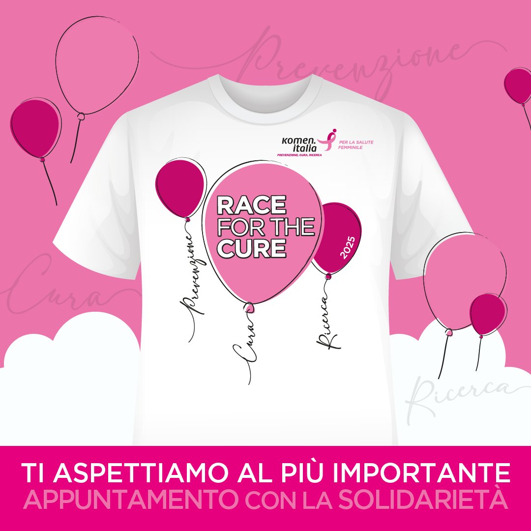 Komen Italia (@komenitalia) on Twitter photo Aperte le iscrizioni della 26° edizione della #RacefortheCure di <a href="/komenitalia/">Komen Italia</a> la più grande manifestazione per la #prevenzione ai #tumori del #seno, che si terrà dall’8 all’11 maggio 2025, al Circo Massimo, a Roma
Per iscriversi: raceforthecure.it/race/iscrizion…
Ti aspettiamo! Aperte le iscrizioni della 26° edizione della #RacefortheCure di <a href="/komenitalia/">Komen Italia</a> la più grande manifestazione per la #prevenzione ai #tumori del #seno, che si terrà dall’8 all’11 maggio 2025, al Circo Massimo, a Roma
Per iscriversi: raceforthecure.it/race/iscrizion…
Ti aspettiamo!