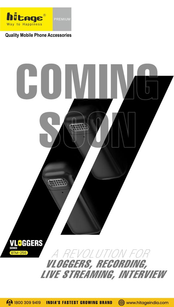 9Hitage's tweet photo. #Hitage
#Quality Mobile Phone Accessories
#👀Coming Soon🏃🏼♂️
#BTM-256
#Vloggers Series https://t.co/jklULaRK5G