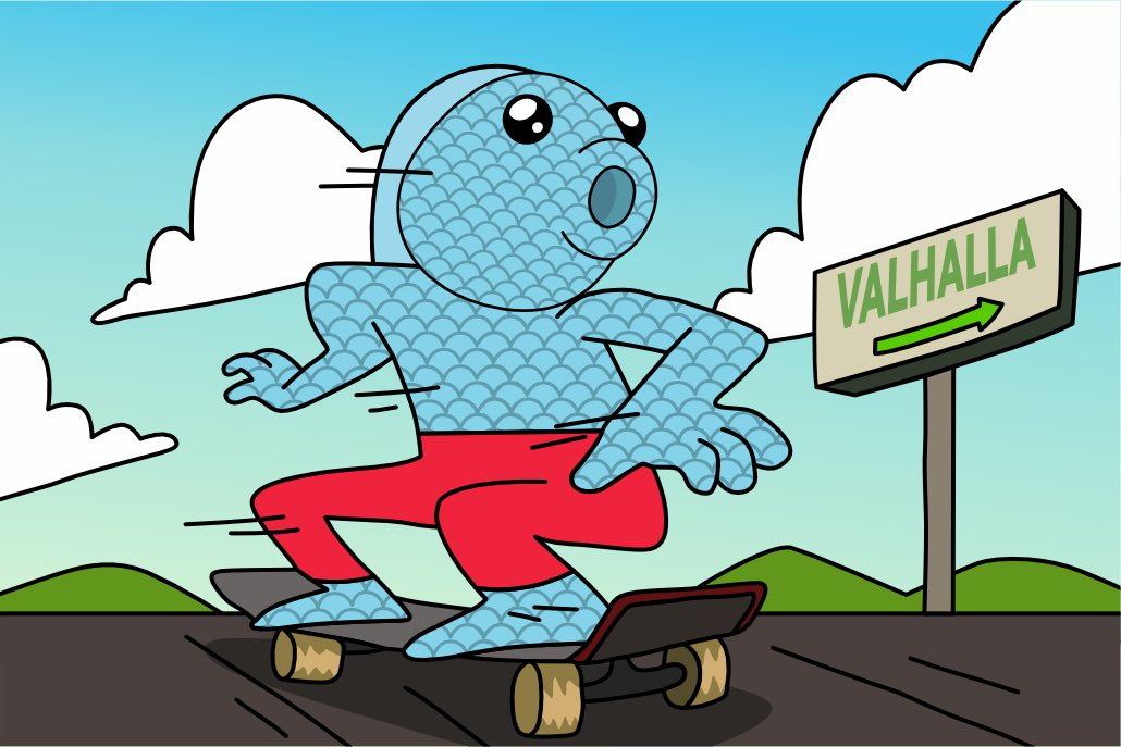 thefishio's tweet photo. Make me a BIG FAT $FISH 🐟 — the fatter I get, the faster I roll down the hill to Valhalla! 🛹💨 Join the Glory and get blessed by Odin ⚔️
🎣 #HowMuchIsTheFish #crofam 
#cryptocom #bornbrave #fftb https://t.co/D2yvJlJqle