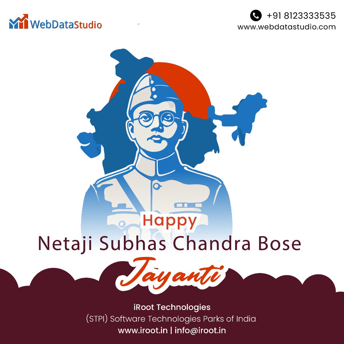 WebDataStudio's tweet photo. No real change in history has ever been achieved by discussions– Netaji
At WebDataStudio, we transform data into action and innovation. 📊✨

https://t.co/W8cx7fElsJ
#NetajiJayanti #BjliStudio #NotifyStudio #WebDataStudio #UptimeStudio #PusherStudio #TeamStudio #iRootTechnologies https://t.co/nNgd2c197B