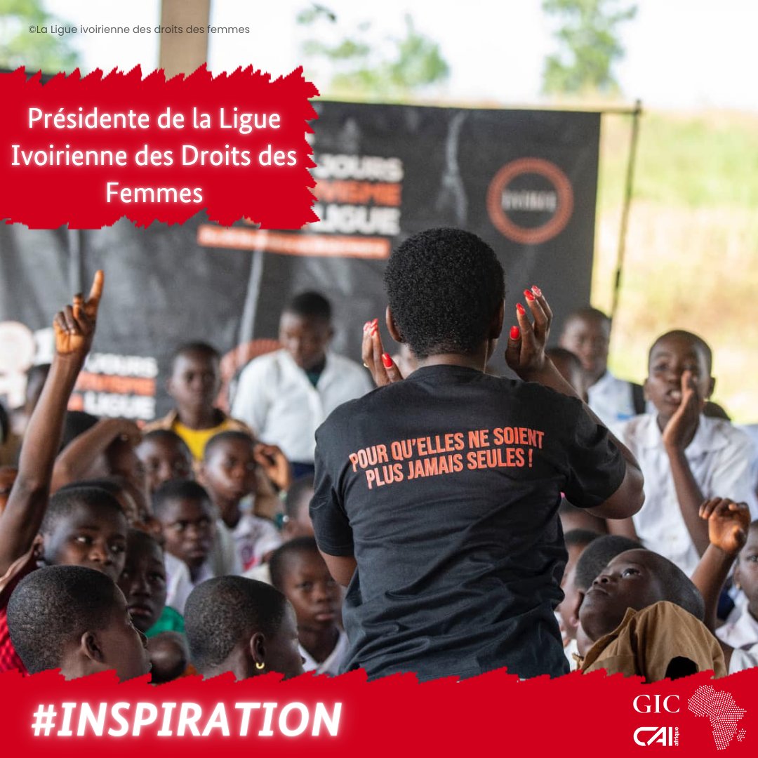 Construire un 🌍 où les femmes jouissent pleinement de leurs droits.
↪️C'est la vision de <a href="/LaLigue225/">La Ligue</a>, une ONG féministe 🇨🇮 dirigée par <a href="/CedayBoho/">Radical Feminist</a>, notre #inspiration de la semaine.
Militante engagée, Meganne Boho lutte contre les violences faites aux femmes et aux filles. 1/2