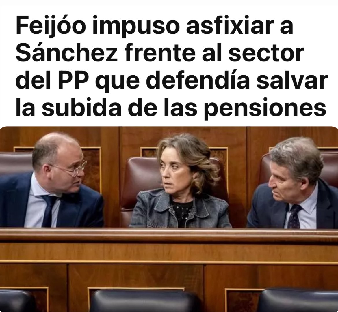 “Feijóo impuso asfixiar a Sánchez frente al sector del PP que defendía salvar la subida de las pensiones”. Medidas que decaen hoy: ayudas al transporte, escudo social, SMI, ayudas DANA, subida de jubilaciones… epe.es/es/politica/20…

🔴VER MI INFORME👉 youtu.be/UdMEKhcXuLw?si…